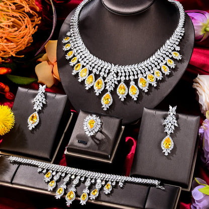 GODKI Famous Brand Green CZ Luxury African Jewelry Sets For Women Wedding Party Zircon Crystal Dubai Bridal Jewelry Set Gift