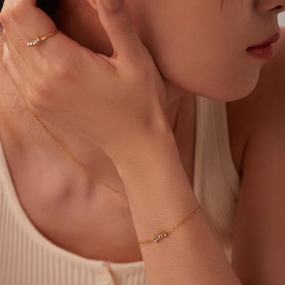 PVD Gold Plated Stainless Steel Green Cubic Zirconia Dainty Snake Butterfly Tennis Link Chain Bracelets Trendy Geometric Style