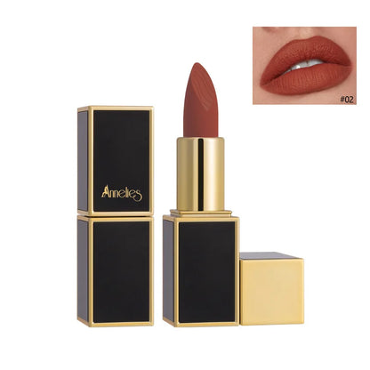 Best-selling Black Tube Waterproof Mineral Oil-based Matte Lipstick Non-staining Matte Velvet Lip Gloss Affordable Makeup