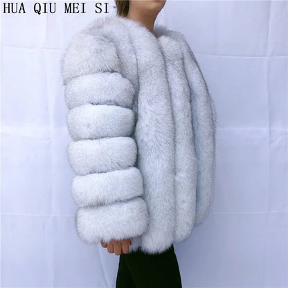 Women's clothing fur coat  red fox coat vertical stripe silver fox red fox fur coat  fox fur coat women's natural fur coat coat