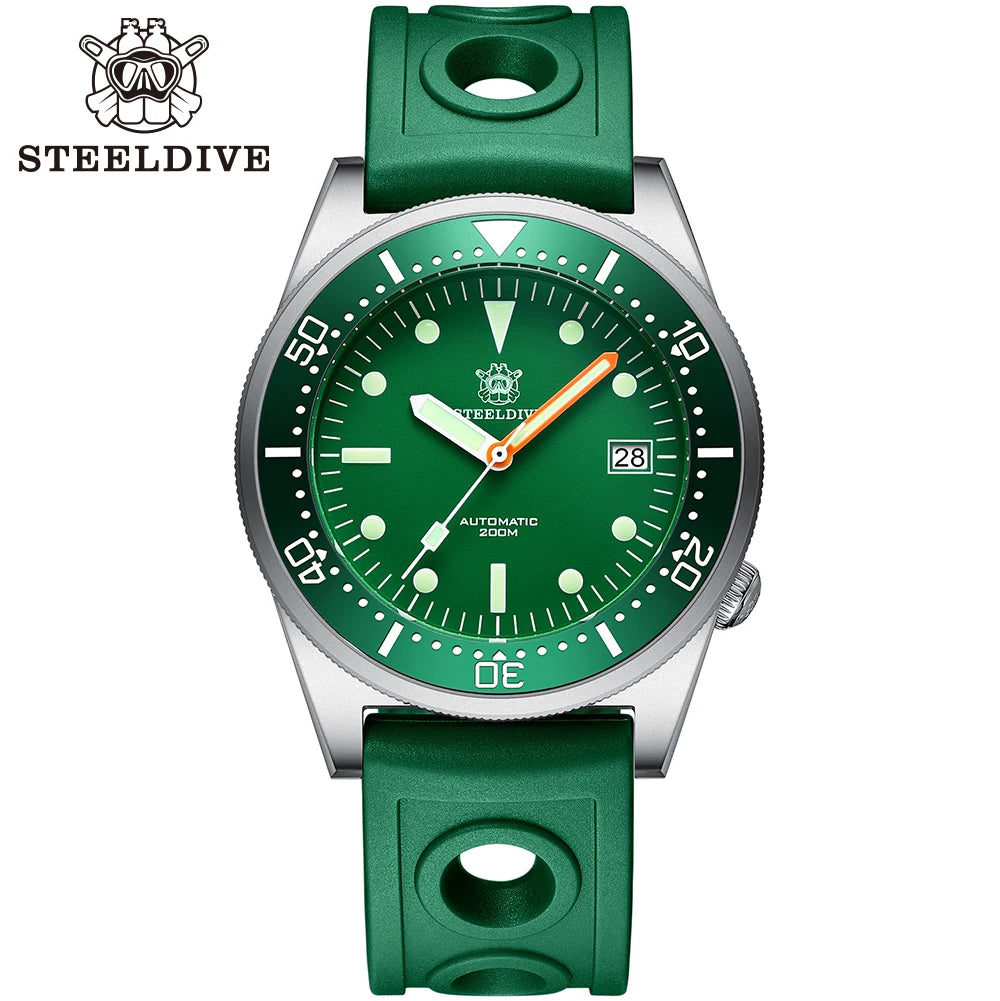 SD1979  New Arrival 2020 Upgraded Version Black Ceramic Bezel Stainless Steel Mens Dive Watch with Signed Crown