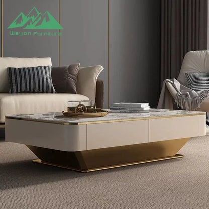 Contemporary Wooden TV Stand & Coffee Table with Panel Feature: Ideal Furniture for Small Family Living Rooms - Kimlud