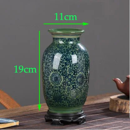 Chinese Jingdezhen Blue White Porcelain Antique Ceramic Vase Home Livingroom Table Figurines Decoration Store Flower Pot Crafts