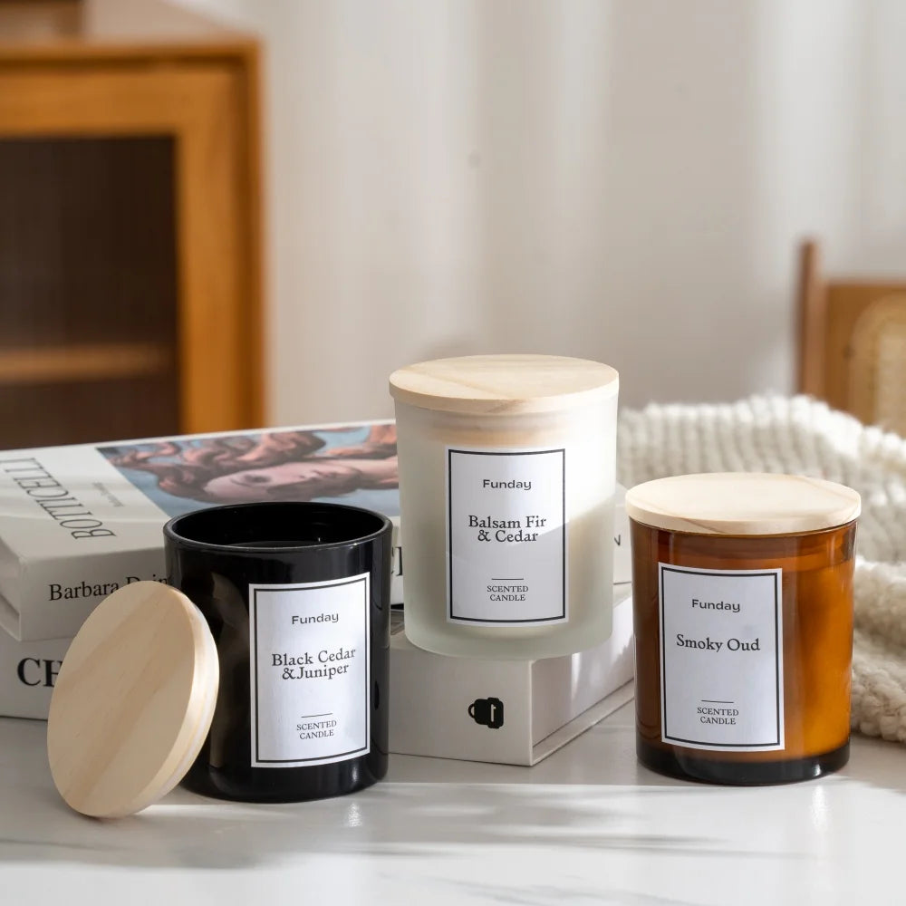 Eco-Friendly Natural Soy Wax Luxury Pillar Candles Lavender Vanilla Fragrance Aromatherapy Home Decor Holiday Bars Diwali