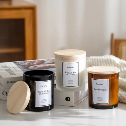 Eco-Friendly Natural Soy Wax Luxury Pillar Candles Lavender Vanilla Fragrance Aromatherapy Home Decor Holiday Bars Diwali