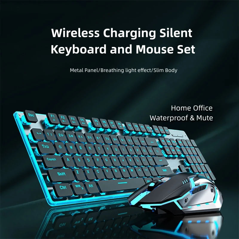 Front Walker X7S Wireless Keyboard and Mouse Set Silent Ultra-thin High-value Gaming Computer Office Mechanical Keyboard - Kimlud