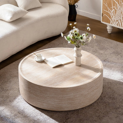 New Italian Minimalist Modern Design Small Apartment Wood Round Coffee Table for Living Room Home Furniture Easy to...