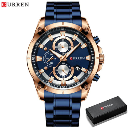 CURREN Mens Watches Fashion Top Brand Luxury Business Automatic Date Watch Men Casual Waterproof Watch Relogio Masculino+Box