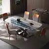 Nordic Modern Luxury Marble Dining Table with Extendable Metal Legs Hot Sale Home Furniture Stone Style Living Room - Kimlud