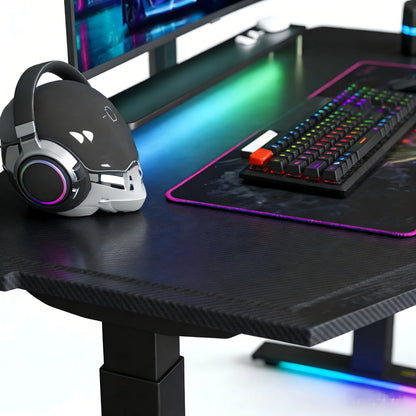Factory Customized Large Computer Racing RGB Light Gamer Table for Home Office Gaming Desk