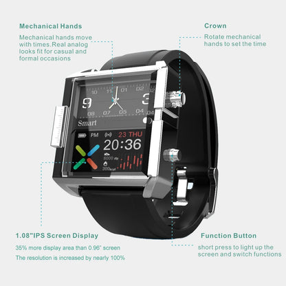 T9 Hybrid Smartwatch Heart Rate Blood Pressure Monitor Waterproof IPS Stylish Smart Watch Seiko Movement For IOS Android - Kimlud