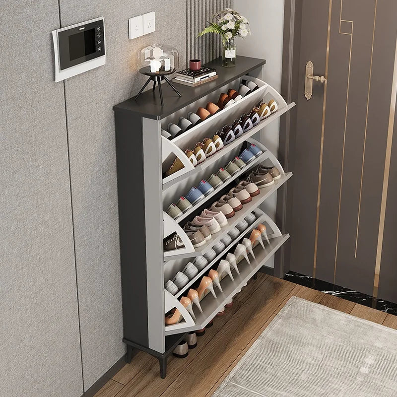 Ultra-Thin Entryway Shoe Cabinet with Large Capacity Flip-Type Storage Luxury Home Furniture | Kimlud Luxury Cabinet