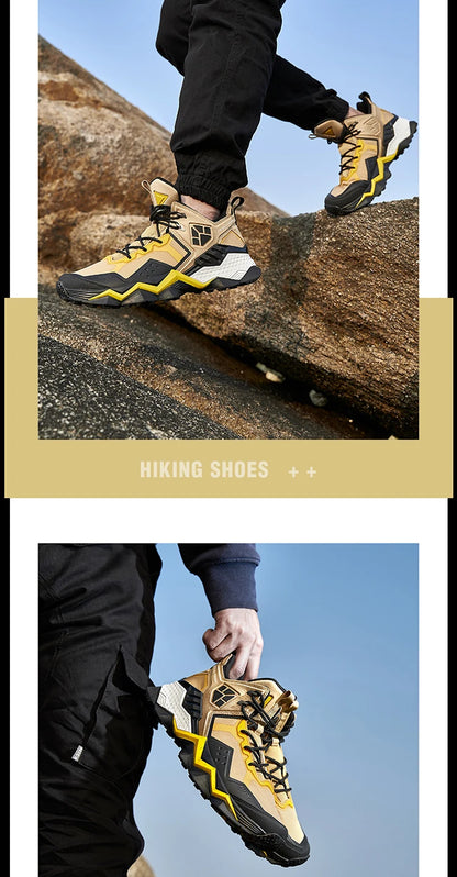 Rax Men Waterproof Hiking Shoes Breathable Hiking Boots Outdoor Trekking Boots Sports Sneakers Tactical Shoes - Kimlud