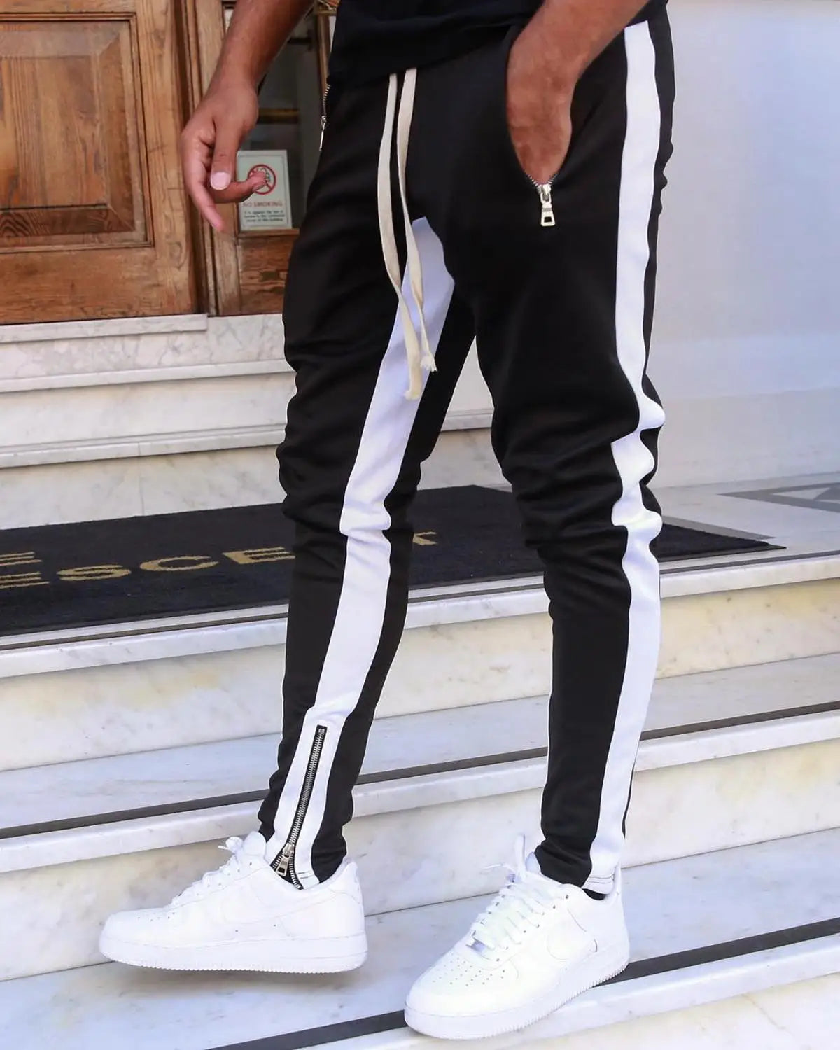 Mens Cotton Joggers Sport Running Pants Fitness Men Sportswear Tracksuit Bottoms Skinny Sweatpants Trousers Gyms Track Pants - Kimlud