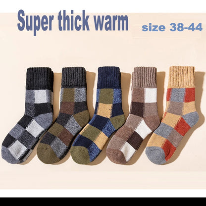 5Pairs/Lot Winter Thicken Wool Socks Men's High Quality Towel Keep Warm Sock Cotton Christmas Gift Socks For Male...