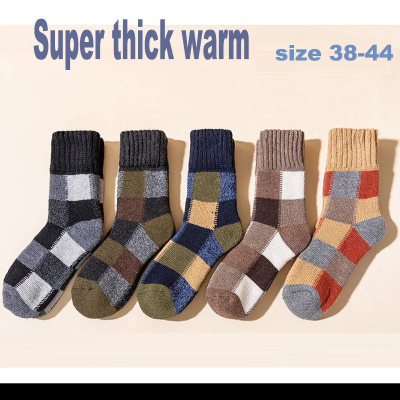 5Pairs/Lot Winter Thicken Wool Socks Men's High Quality Towel Keep Warm Sock Cotton Christmas Gift Socks For Male...