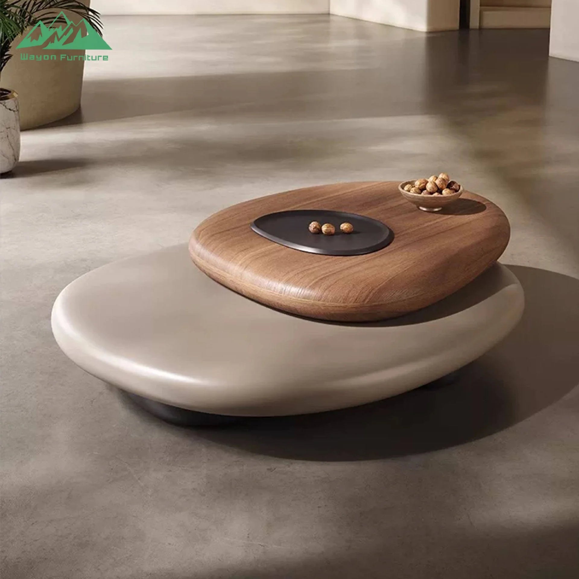 Wayon Modern Wabi Sabi Style Living Room Furniture Irregular Shape Nesting Coffee Table Set | Kimlud Office Premium Desk