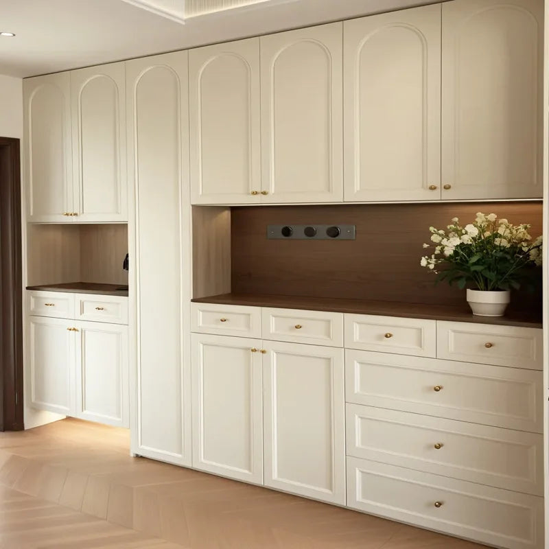Custom Modern Wood Kitchen Cabinets & Bedroom Wardrobe Set | Foshan High Gloss Furniture | ENF-Grade Whole-House Storage...