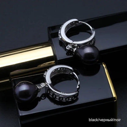 White Fine Pearl Earrings Natural Freshwater Pearl 925 Sterling Silver Pearl Hoop Earrings Jewelry For Woman Gift