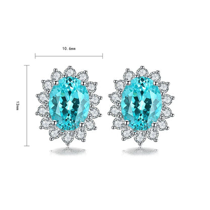 MUSHAN Jewelry Factory Classic Lab Grown Emerald Stud Earrings Simple and Everyday 2.2 Carat 925 Silver Earrings...