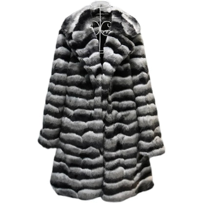 Winter women's fur coat thermal coat mink hair long leisure windbreaker mink skin top - Kimlud