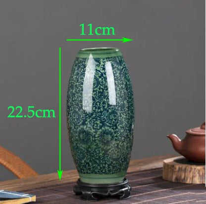 Chinese Jingdezhen Blue White Porcelain Antique Ceramic Vase Home Livingroom Table Figurines Decoration Store Flower Pot Crafts