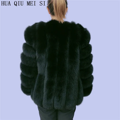 Women's clothing fur coat  red fox coat vertical stripe silver fox red fox fur coat  fox fur coat women's natural fur coat coat