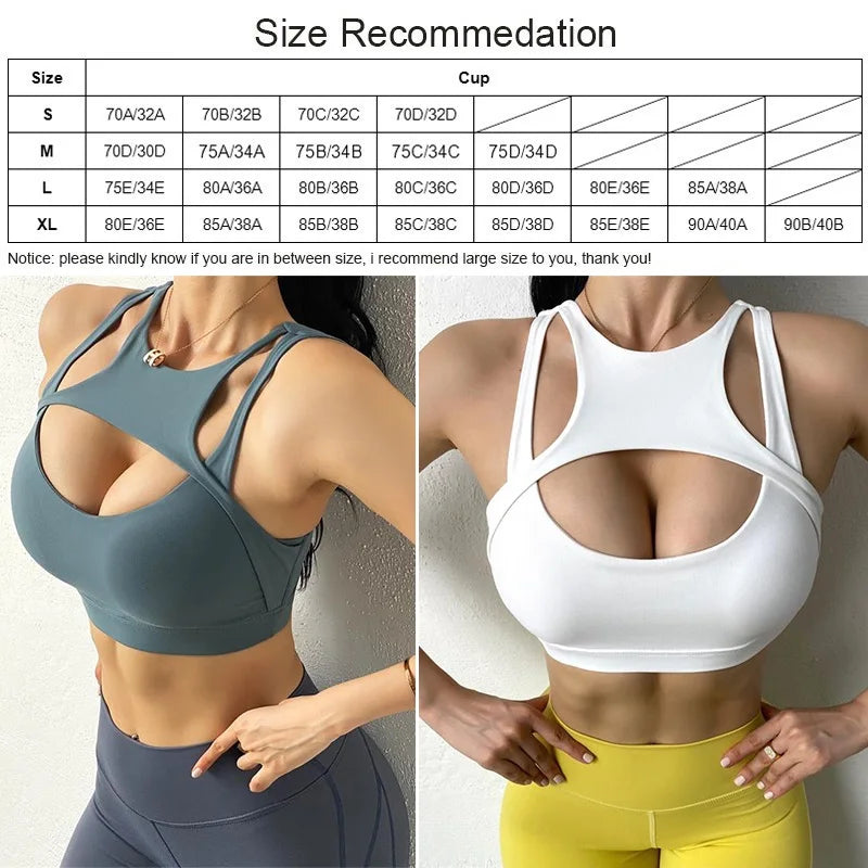 Cloud Hide HOT GIRL Running Sports Bra Fitness Yoga Crop Tank Top Underwear Sexy Women Vest Shockproof Shirt Jogging Sportswear - Kimlud