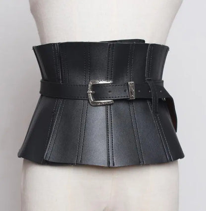 Women's runway fashion slim pu leather Cummerbunds female Dress coat Corsets Waistband Belts decoration wide belt R1762...