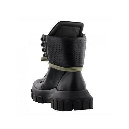 Punk Winter Men Lace Up Tactical Platform Ankle Boots Med Heels Platform Work Safety Shoes Army Genuine Leather Boots...