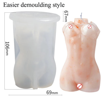 3D Body Silicone Candle Mold DIY Creative Men Women Human Plaster Epoxy Resin Aromath Soap Molds Art Craft Home Decoration