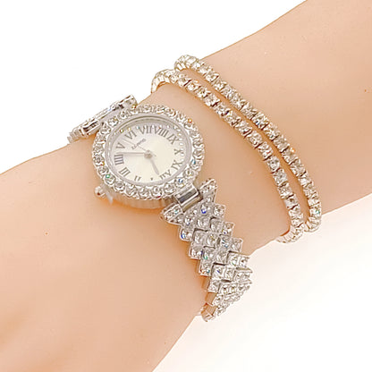Latest Popular Fashion Gold Plated Bangle Bracelet Watch Wedding Party Gift Birthday Bridal Wristwatch