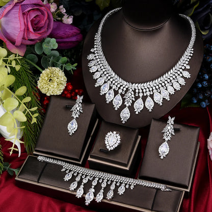 GODKI Famous Brand Green CZ Luxury African Jewelry Sets For Women Wedding Party Zircon Crystal Dubai Bridal Jewelry Set Gift