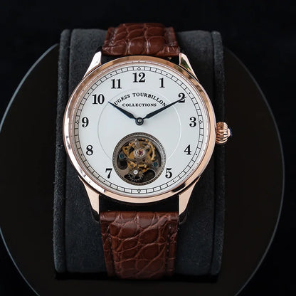 Sugess Genuine Tourbillon Business Men Watch Original ST8000 Movement Luxury Skeleton Mechanical Watches Sapphire Wristwatches - Kimlud