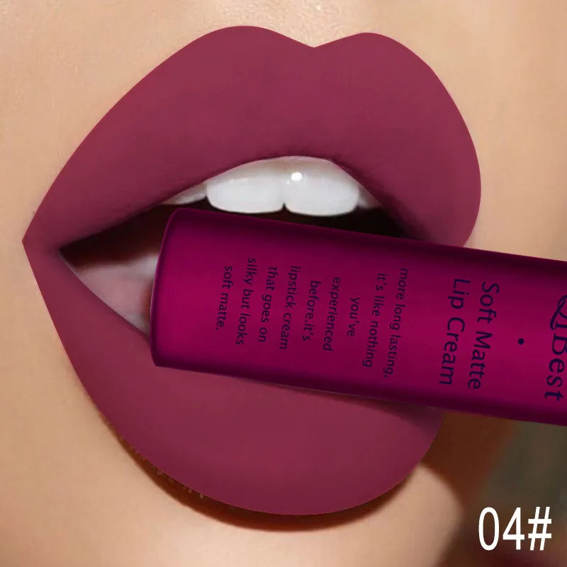 QIBEST Brand 34 Colors Liquid Lipstick Waterproof Matte Nude Lipstick Pigment Red Long Lasting Lip Gloss Women Makeup...