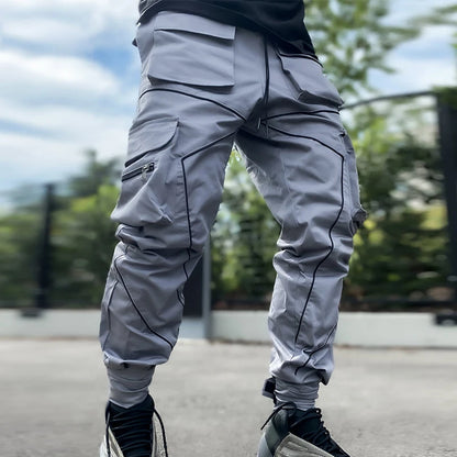 Men's Reflective Cargo Pants 2023 New Hip Hop Casual Joggers Trousers Multi-Pocket Men Sweatpants Streetwear Sports Pant M-3XL - Kimlud