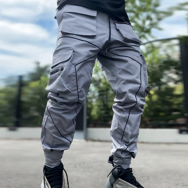 Men's Reflective Cargo Pants 2023 New Hip Hop Casual Joggers Trousers Multi-Pocket Men Sweatpants Streetwear Sports Pant M-3XL - Kimlud