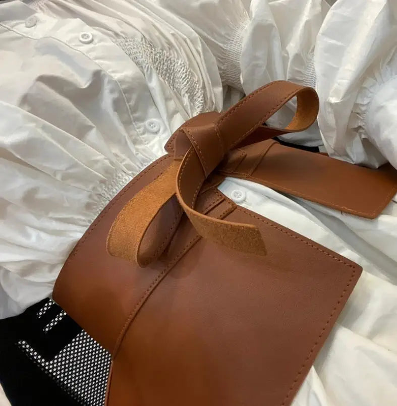Women's Runway Fashion PU Leather Cummerbunds Female Dress Corsets Waistband Belts Decoration Wide Belt TB1815 | Kimlud...