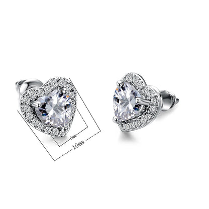 Huitan Fashion Simple Heart Design Women Earring 7 Colors Available Suitable for All Occasions Wedding Party Daily Wear...