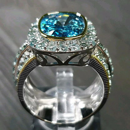 Huitan Classic Oval-shaped Women Finger Rings Gorgeous Wedding Anniversary Gift for Love Full Paved Shiny CZ Lady Luxury...