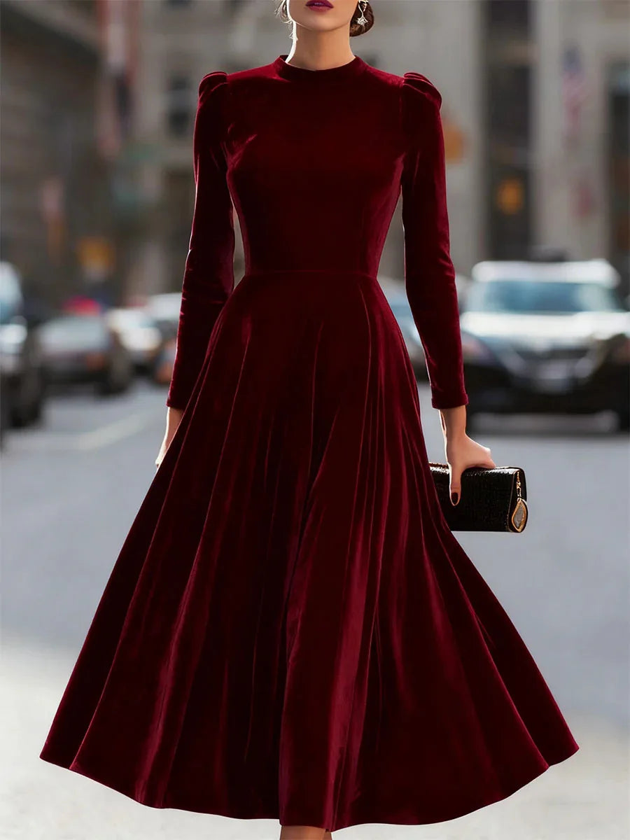 European American Cross-border Foreign Trade AliExpress for Autumn Winter New Women's Chinese Style Slim Fit Large Dress - Kimlud