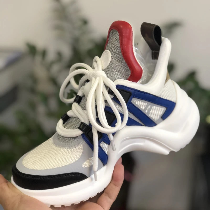 Chaussures Femmes Tendances Hot Pink Shoes Thick Lace Trendy Mujer Sneakers Casual Shoes - Kimlud