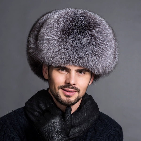 Winter Middle-Aged and Elderly Raccoon Fur Leather Men Ushanka