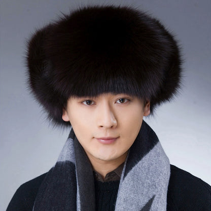 Winter Middle-Aged and Elderly Raccoon Fur Leather Men Ushanka