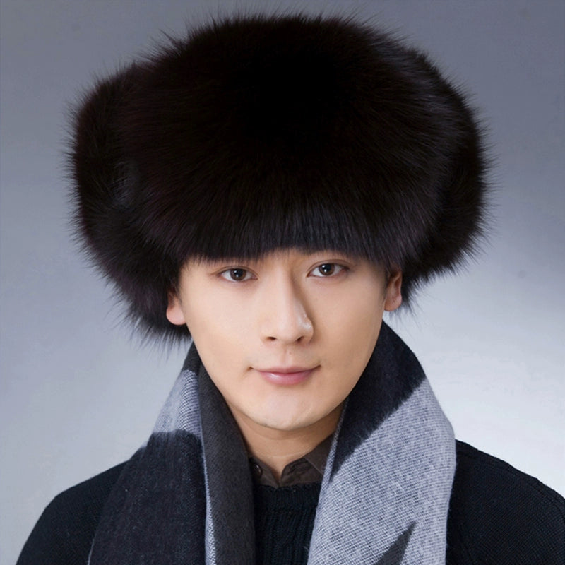 Winter Middle-Aged and Elderly Raccoon Fur Leather Men Ushanka