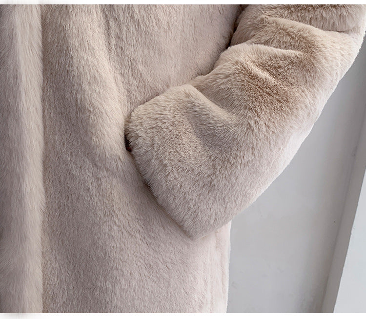 2024 New Winter Hooded Women Faux Fur Coat Ladies Thick Warm Long Fur Jacket Soft Tedy Female Loose Faux Fur Coats Outwear Parka