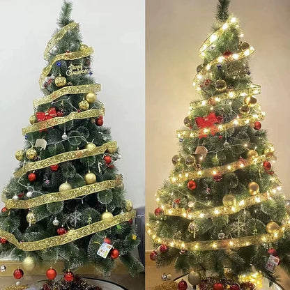 Christmas Tree Decorative Lamp Christmas Scene Layout Pendant Lighting Ribbon Luminous Ribbon LED Lighting Chain Ribbon Ornaments