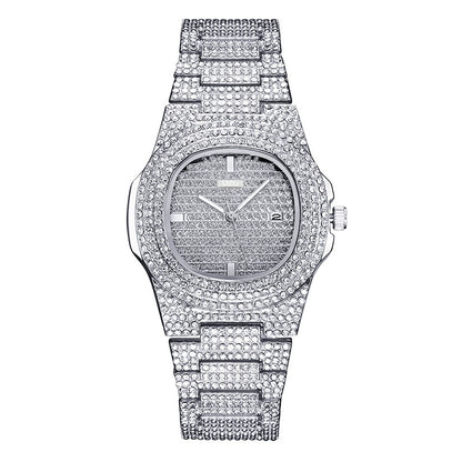Export Trendy Rhinestone Hip Hop Rap Gypsophila Watch