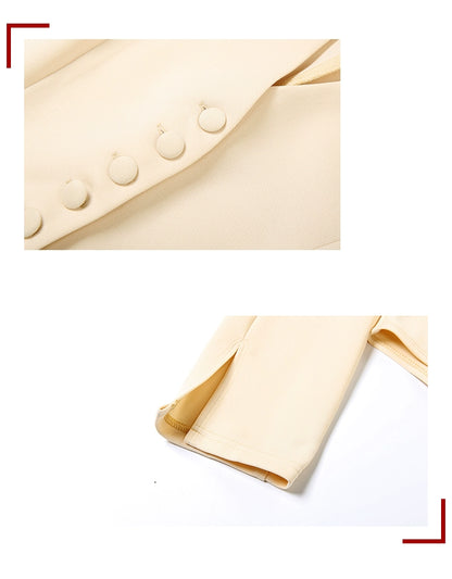 # Sisjuly# Fashion Fashion Elegance Business Style Button Long Sleeves Tops High Waist Mid Skirt Suit Women