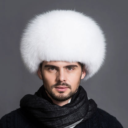 Winter Middle-Aged and Elderly Raccoon Fur Leather Men Ushanka